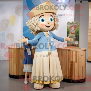 Maskotkarakter av en beżowy...