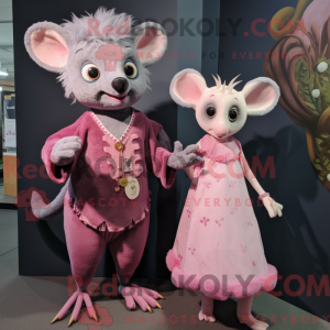 Maskotkarakter af en Pink...