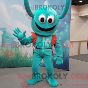 Mascot character of a Teal...