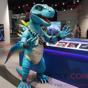 Mascot character of a Cyan...