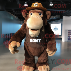 Mascot character of a Brown...