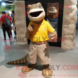 Mascot character of a Brown...
