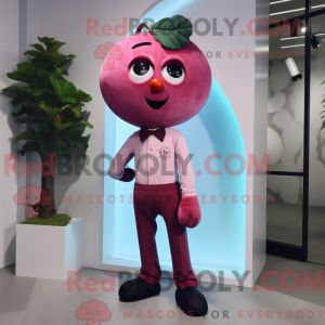 Maskottchenfigur einer rosa...