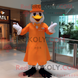 Maskotkarakter af en orange...