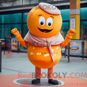 Maskotkarakter af en orange...