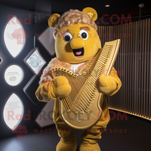 Guld Celtic Harp maskot...