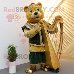 Guld Celtic Harp maskot...