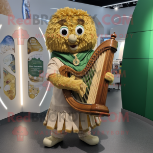 Gold Celtic Harpe maskot...