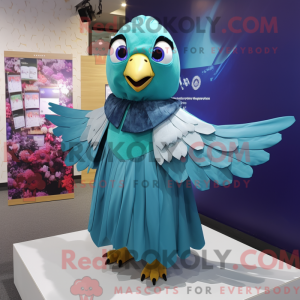 Mascot character of a Cyan...