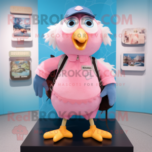 Pink Gull maskot draktfigur...