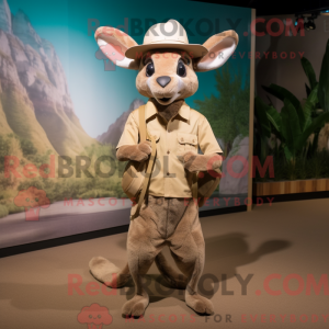 Mascot character of a Beige...
