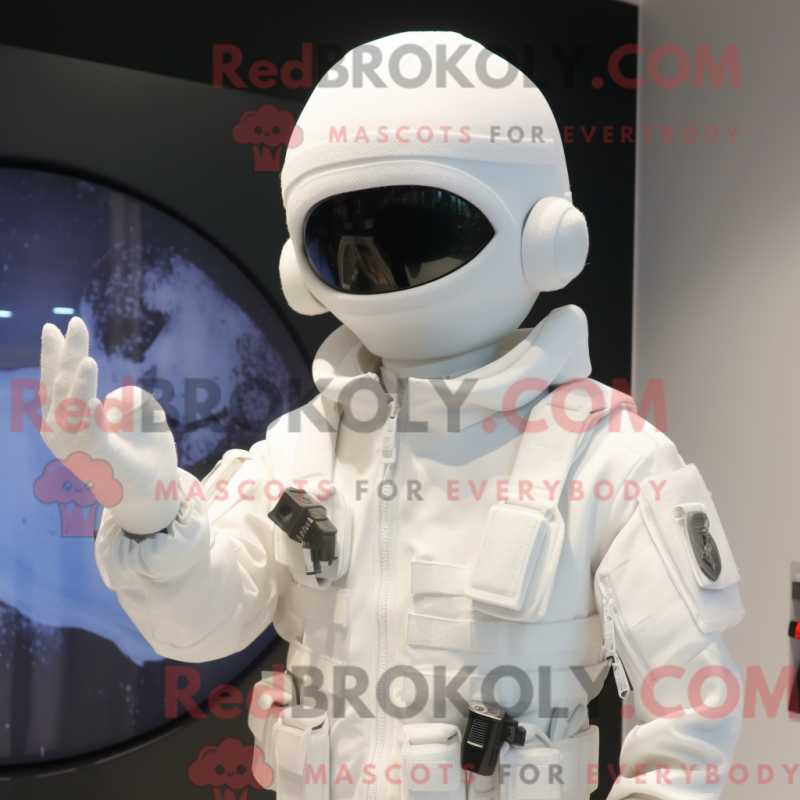 Característica de máscara de um comando de segurança com jakke e øredobber - Mascotes do Para Commando - RedBrokoly.com