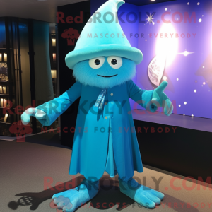 Mascot character of a Cyan...