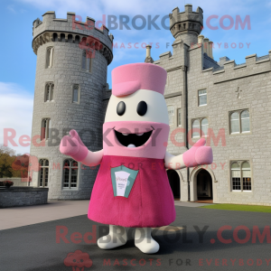 Mascottefiguur van een roze...