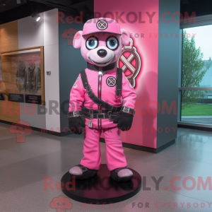 Maskotfigur af et Pink...