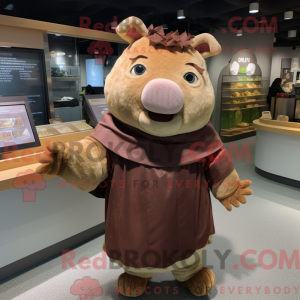 Mascot character of a Brown...