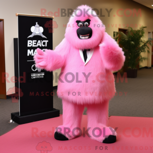 Maskotkarakter av en Pink...