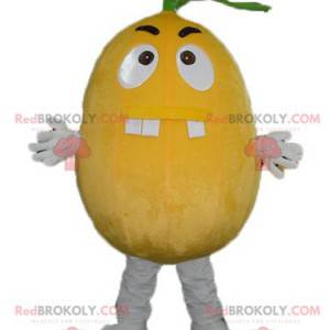 Mascota naranja limón gigante mirando feroz - Redbrokoly.com