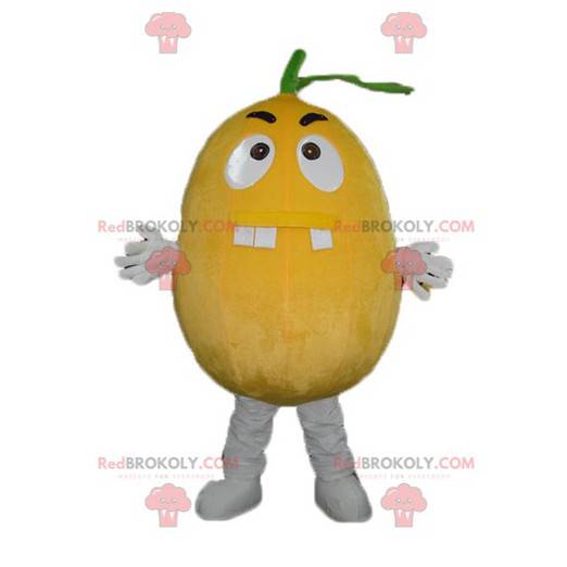 Jätte- orange orange maskot som ser hård ut - Redbrokoly.com