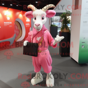 Maskottchen einer rosa...