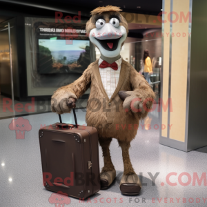 Mascot character of a Brown...