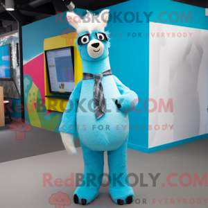 Mascot character of a Cyan...