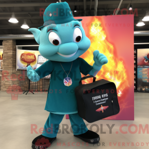 Mascot character of a Teal...