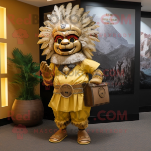 Gold Chief maskot kostym...