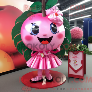 Mascottefiguur van een roze...