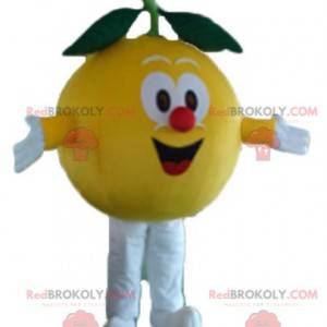 Mascotte de citron jaune tout rond et mignon - Redbrokoly.com