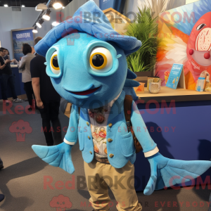 Maskot karakter af en Blue...
