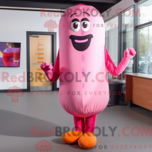Mascot character of a Pink...