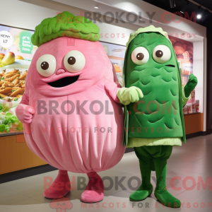 Maskotkarakter av en Pink...