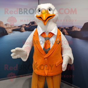 Orange Gull maskot kostume...