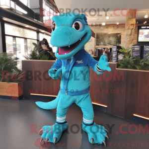 Mascot character of a Cyan...