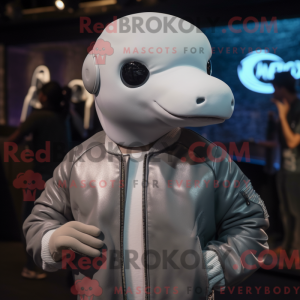 Maskottchen eines silbernen...
