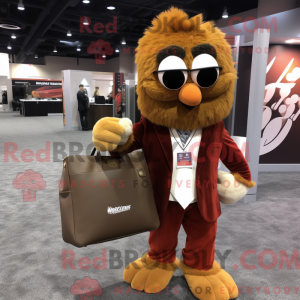 Mascot character of a Brown...