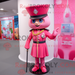 Mascottefiguur van een roze...