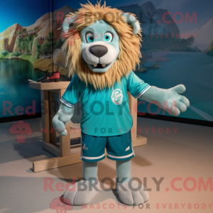 Mascot character of a Teal...