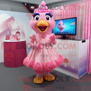 Mascot character of a Pink...