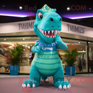 Mascot character of a Cyan...