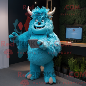 Mascot character of a Cyan...