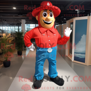 Mascottefiguur van een rood...