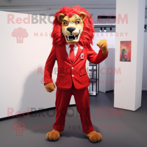 Red Tamer Lion maskot drakt...