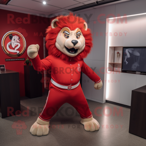 Red Tamer Lion maskot...