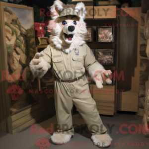 Mascot character of a Beige...