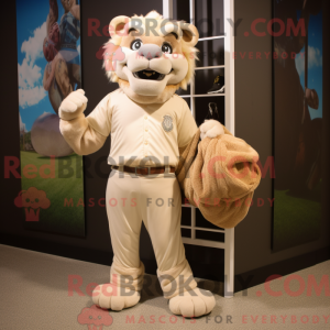 Mascot character of a Beige...