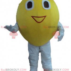 Mascota de limón amarillo gigante y sonriente - Redbrokoly.com