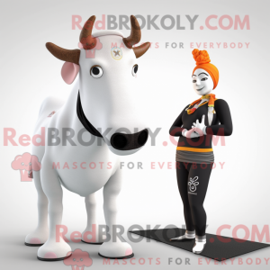 Postava maskota bílé krávy...