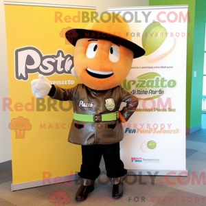Mascot character of a Peach...